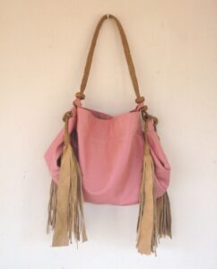 Pink leather Nosebag
